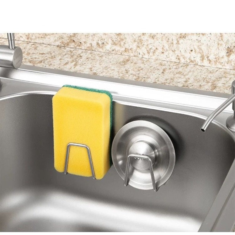 Kitchen Steel Sink Sponges Self Holder Wall
